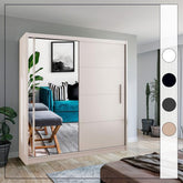 VISION WHITE Sliding Door Wardrobe - Modern Design with Mirror Doors